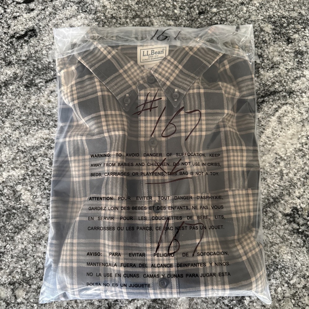 L.L. Bean Men's Sz XL Cotton Flannel Plaid Button Down Neutral Colors #167 - Picture 11 of 11